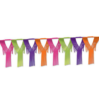 Pink, Green, Purple and Orange Drop Fringe Hanging Garland