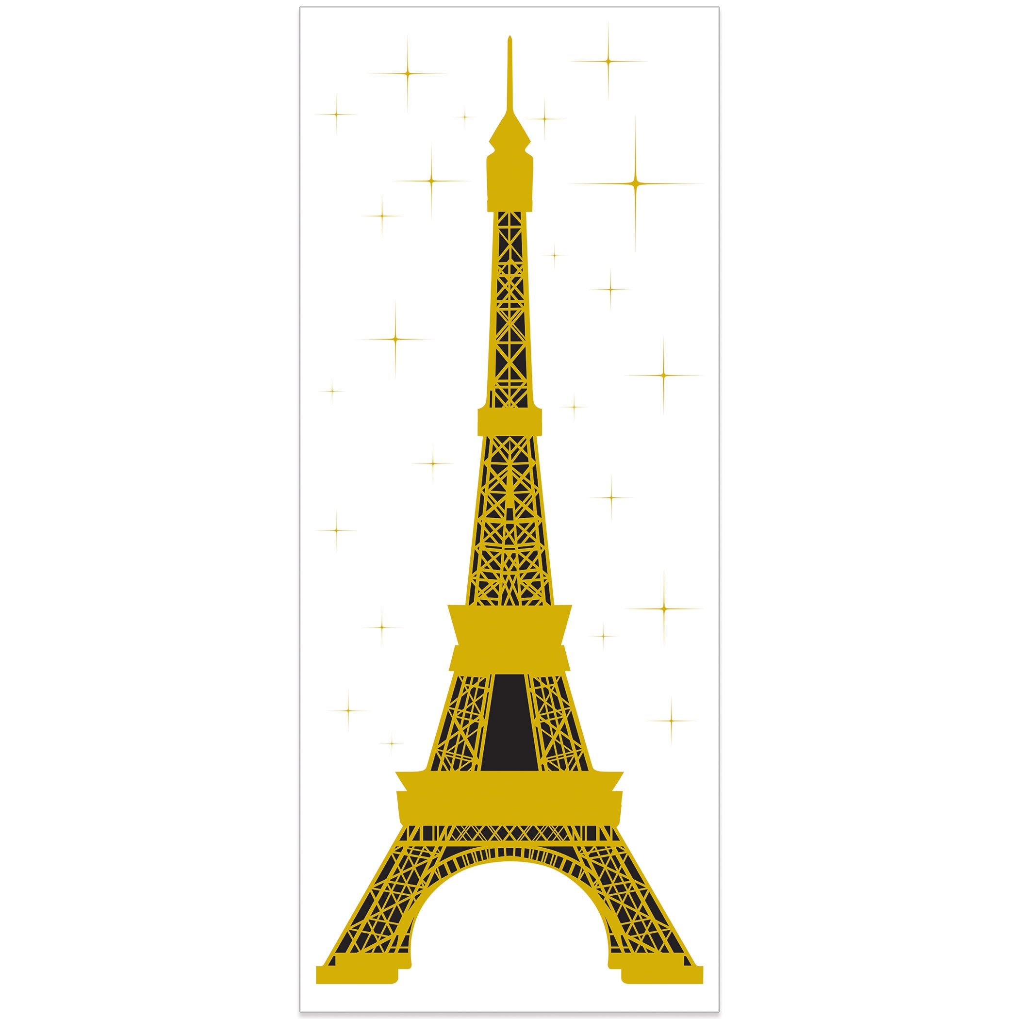 Gold/Yellow with black Eiffel Tower Door Cover