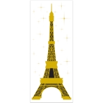 Gold/Yellow with black Eiffel Tower Door Cover