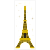 Gold/Yellow with black Eiffel Tower Door Cover