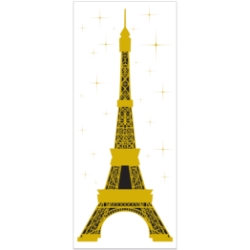 Gold/Yellow with black Eiffel Tower Door Cover