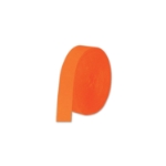 FR Orange Festive Crepe Streamer (Pack of 12) orange crepe streamer, flame resistant streamer, orange party decorations, crepe paper decorations, Party Express streamer, orange event décor, indoor party streamers, orange hanging decorations, festive crepe roll