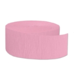 FR Pink Festive Crepe Streamer (Pack of 12) pink crepe streamer, flame resistant streamer, pink party decorations, crepe paper decorations, Party Express streamer, pink event décor, indoor party streamers, pink hanging decorations, festive crepe roll