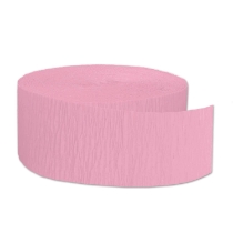 FR Pink Festive Crepe Streamer (Pack of 12) pink crepe streamer, flame resistant streamer, pink party decorations, crepe paper decorations, Party Express streamer, pink event décor, indoor party streamers, pink hanging decorations, festive crepe roll