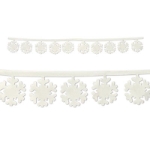 Fabric Snowflake Garland can be hung on walls, tables and from ceiling to bring the look of snow indoors for any Christmas event.