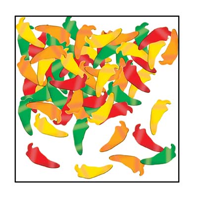 Yellow, Green, Orange and Red Chili Peppers Confetti