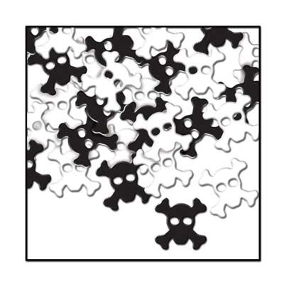 Black and White Skull & Crossbones Confetti 