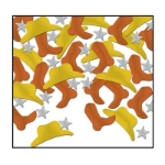 Western Cowboy Hats, Boots and Star Icon Confetti 