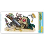 Fatal Treasure Peel 'N Place with a skull, gold, knives and more.
