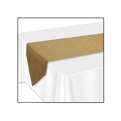 Faux Burlap Table Runner made of true burlap material.