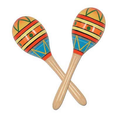 Fiesta Fun Party Maracas printed with bright colors. 