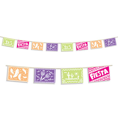 Fiesta Picado Banner (Pack of 12) mexican, fiesta, international, around the world, banner, colors 