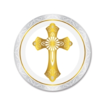 First Communion Plates (Pack of 96) first communion plates, first holy communion plates, communion party supplies, religious party plates, communion tableware, first communion decorations, disposable communion plates, catholic communion supplies, communion reception supplies, church event tableware, first communion luncheon plates, religious celebration plates, communion party decorations, pack of 96 plates