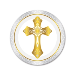 First Communion Plates (Pack of 96) first communion plates, first holy communion plates, communion party supplies, religious party plates, communion tableware, first communion decorations, disposable communion plates, catholic communion supplies, communion reception supplies, church event tableware, first communion luncheon plates, religious celebration plates, communion party decorations, pack of 96 plates