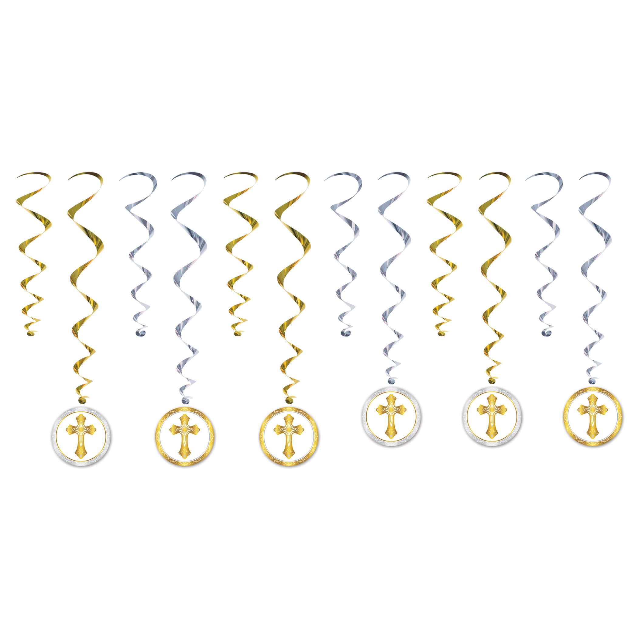 First Communion Whirls (Pack of 72) First Communion Whirls, First Holy Communion Decorations, Communion Hanging Decorations, Religious Party Decorations, First Communion Party Supplies, Ceiling Whirls, Communion Reception Decor, Church Event Decorations, Communion Celebration Supplies, Pack of 72 Whirls, Hanging Swirl Decorations, Party Express