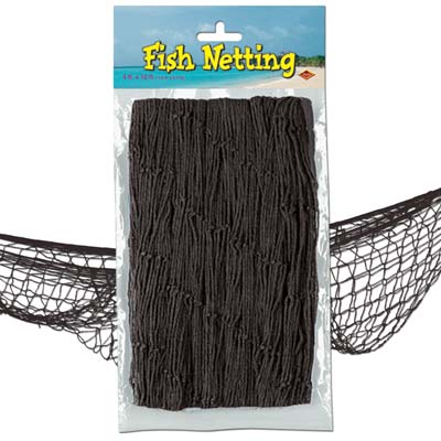 Fish netting black material for decoration.