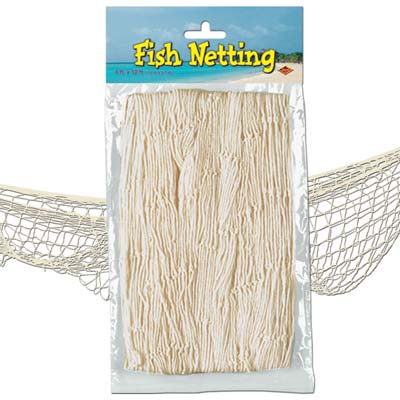 Fish netting neutral material for decoration.