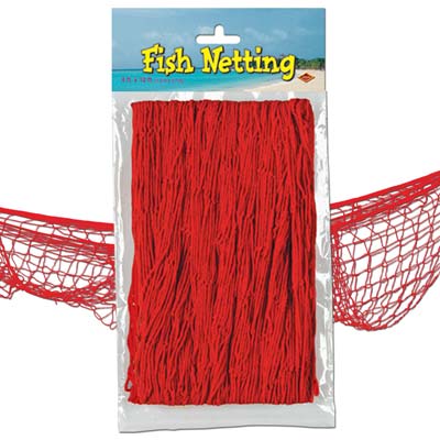 Fish netting red material for decoration.
