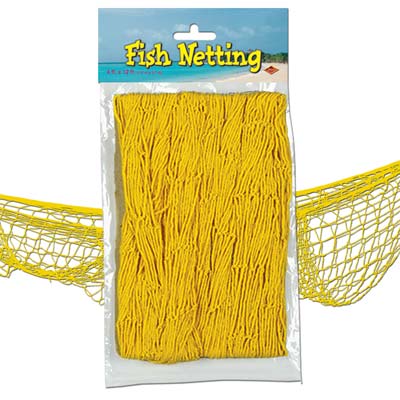 Fish netting yellow material for decoration.