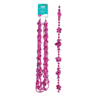 Pink Flamingo & Hibiscus Beads