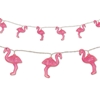 String of lights shaped like flamingos.
