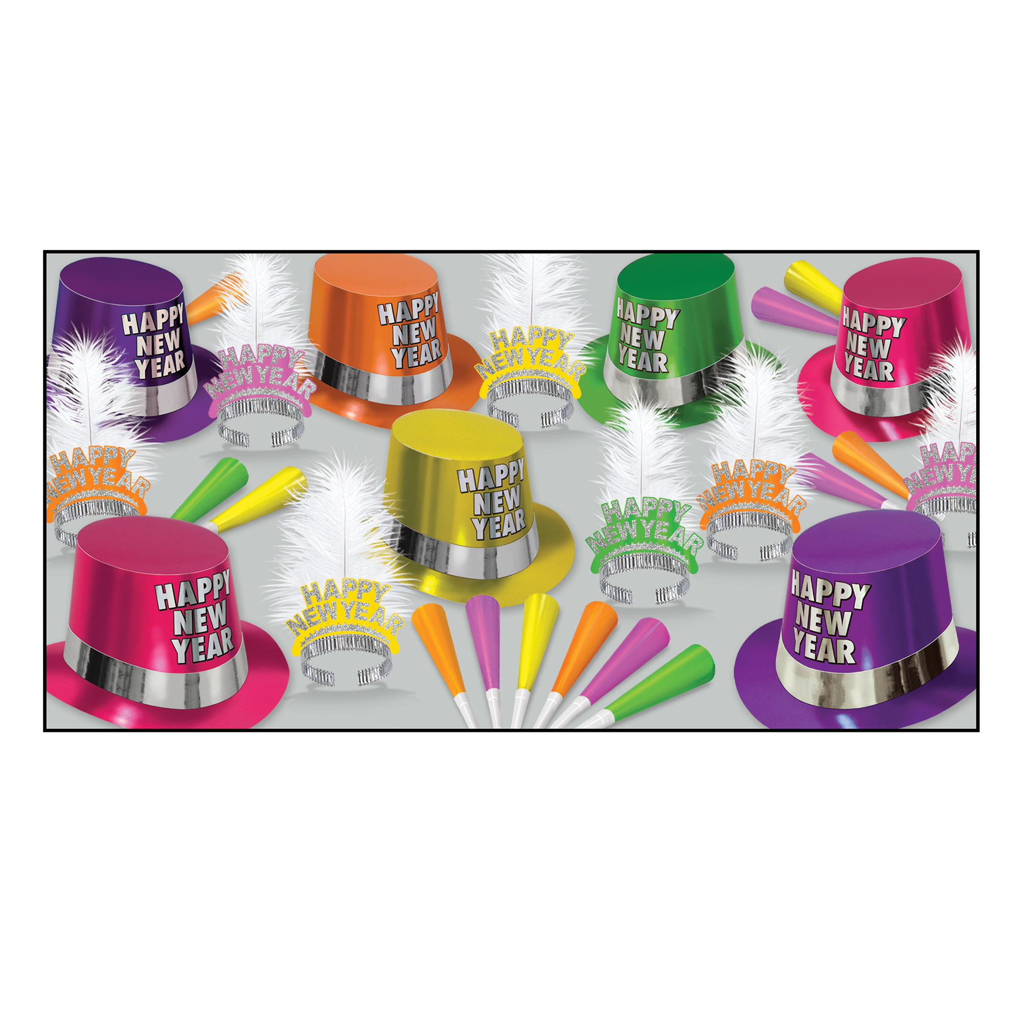Fluorescent New Years Eve Party Kit for 50 People