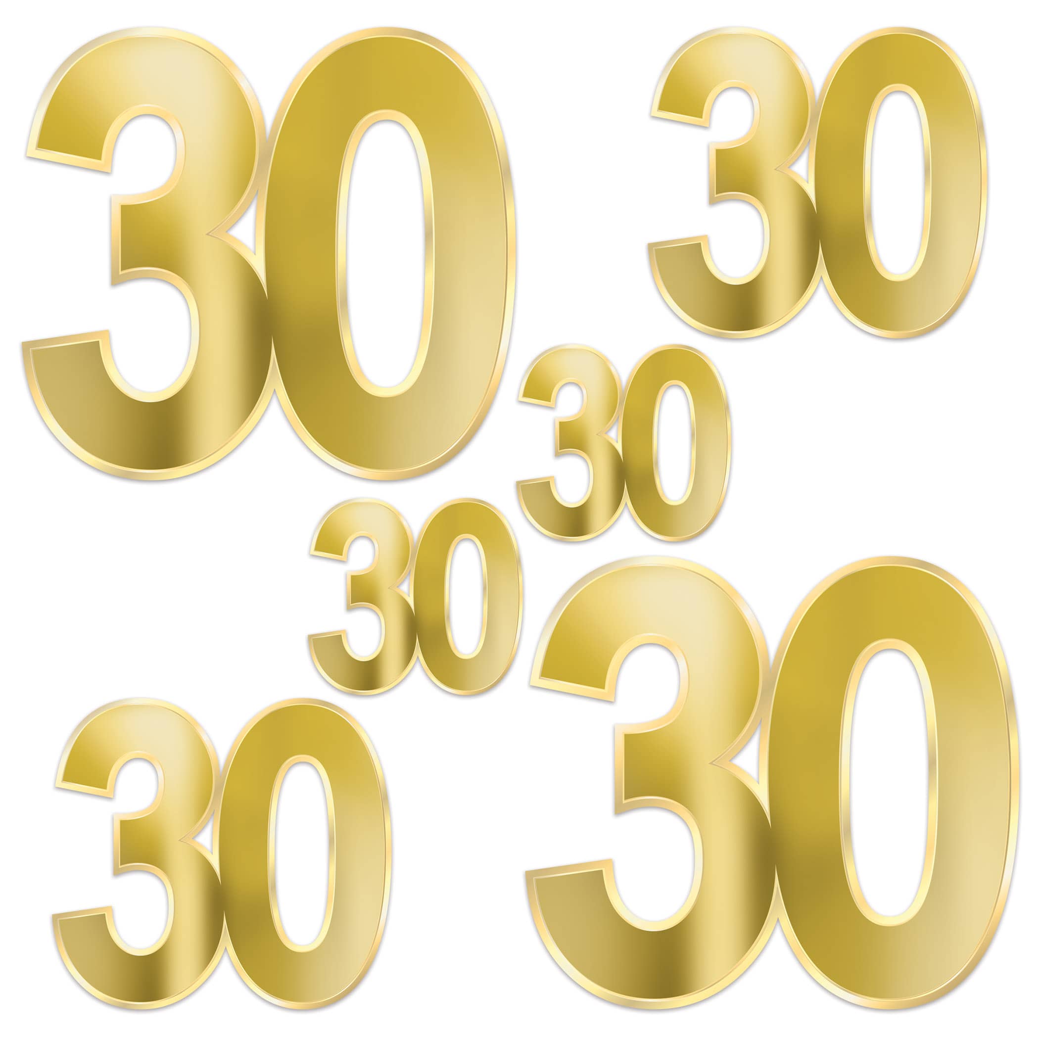 Foil "30" Birthday Cutouts
