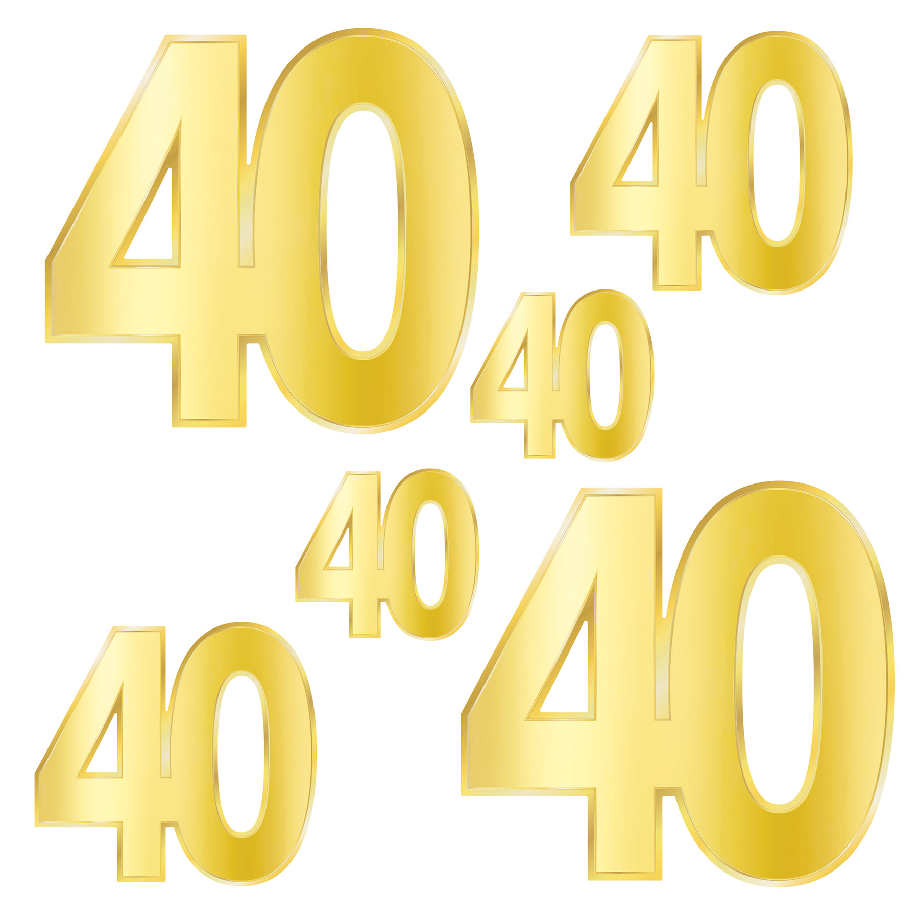 Foil "40" Birthday Cutouts
