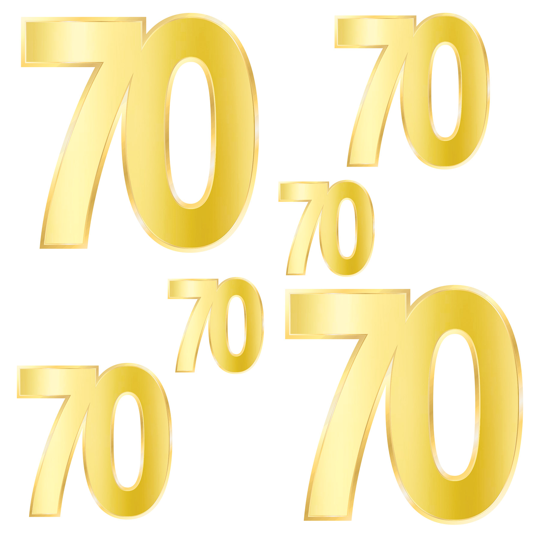 Foil "70" Birthday Cutouts