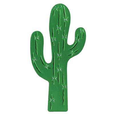 Green Foil Cactus Silhouette