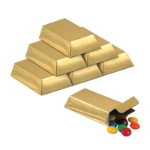 Foil Gold Bar Favor Boxes shaped like a bar of gold.