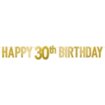 Foil Happy "30th" Birthday Streamer