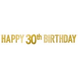 Foil Happy "30th" Birthday Streamer