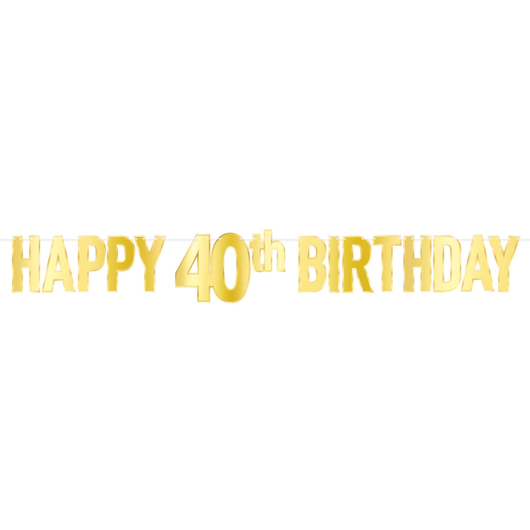 Foil Happy "40th" Birthday Streamer