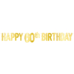 Foil Happy "60th" Birthday Streamer