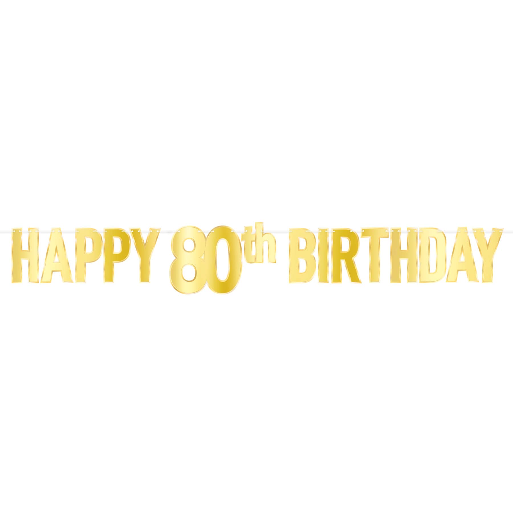 Foil Happy "80th" Birthday Streamer