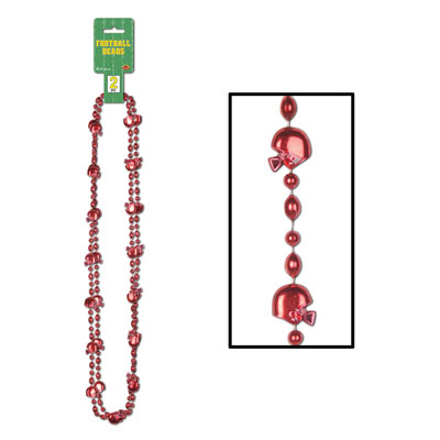 Football Beads with round beads and football and helmet shaped beds attached.