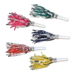 Assorted pack of fringed trumpets with a white mouth piece. 