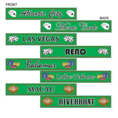 Green Gambling Destination St Sign Cutouts for a casino themed party