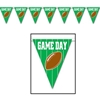 Banner made of pennants printed with "Game Day" in white with a field line background and football.