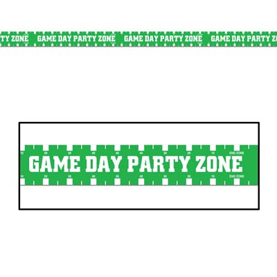 Green Game Day Party Zone Party Tape with Bold White Lettering