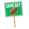 Green Game Day Yard Sign with a football and White Lettering