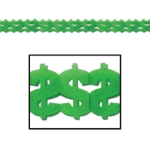 The $ Garland is made of tissue material with green "$" signs.