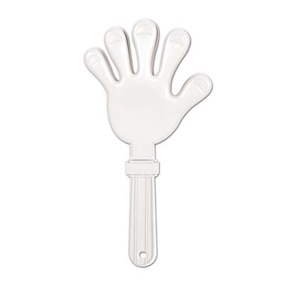 Plastic white giant hand clapper.