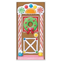 Gingerbread House Door Cover (Pack of 12) winter, jolly, gingerbread, house, door, christmas