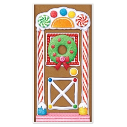 Gingerbread House Door Cover (Pack of 12) winter, jolly, gingerbread, house, door, christmas