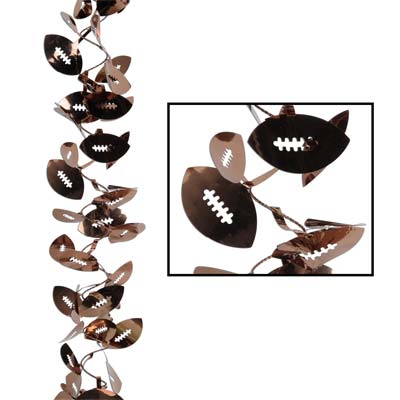 Flexible garland with brown football icons attached.