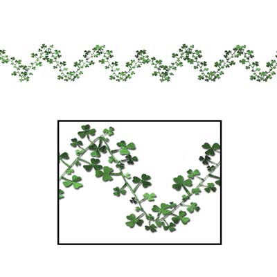 Green Gleam N Flex Shamrock Garland for St. Patricks Day