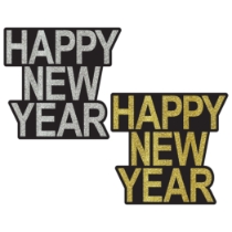 Glitter Happy New Year Cutouts (Pack of 24) Glitter Happy New Year Cutouts, Happy New Year decorations, New Year's Eve cutouts, glitter New Year décor, NYE party decorations, New Year's Eve party supplies, holiday wall decorations, countdown party décor, New Year's backdrop decorations, bulk party decorations, corporate New Year's supplies, restaurant holiday decorations, festive New Year cutouts, pack of 24 decorations, Party Express