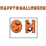 Glittered Happy Halloween Streamer (Pack of 12) Glittered Happy Halloween Streamer, halloween, orange, black, streamer, happy halloween, wholesale, inexpensive, bulk
